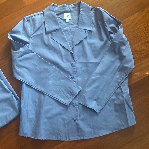 Maternity GAP Pretty Blue Button Up Cotton Pajama Set NWOT - Size M - Picture 7 of 16